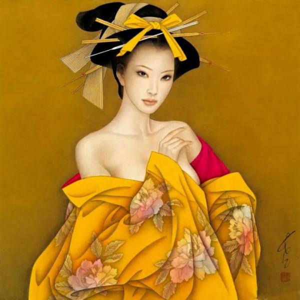 馮長江筆下現代女性，造型優美而富東方韻味，卓越的藝術表現能力