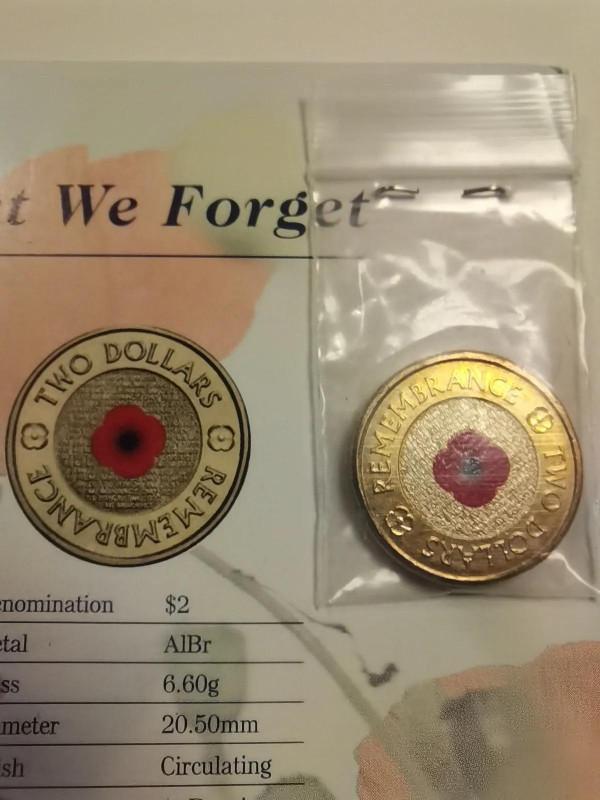 2012澳大利亞國殤日紅罌粟2澳元彩色紀念幣
