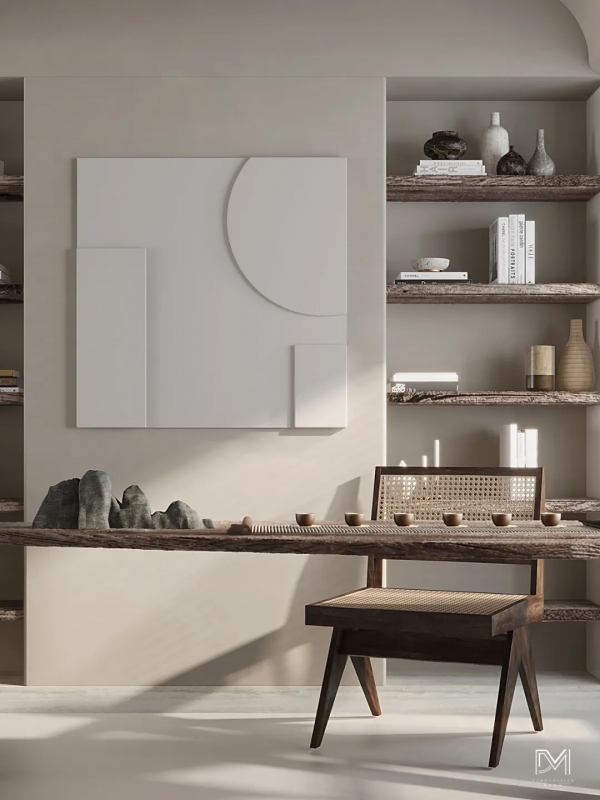 133㎡奶白色木質侘寂，溫柔治癒