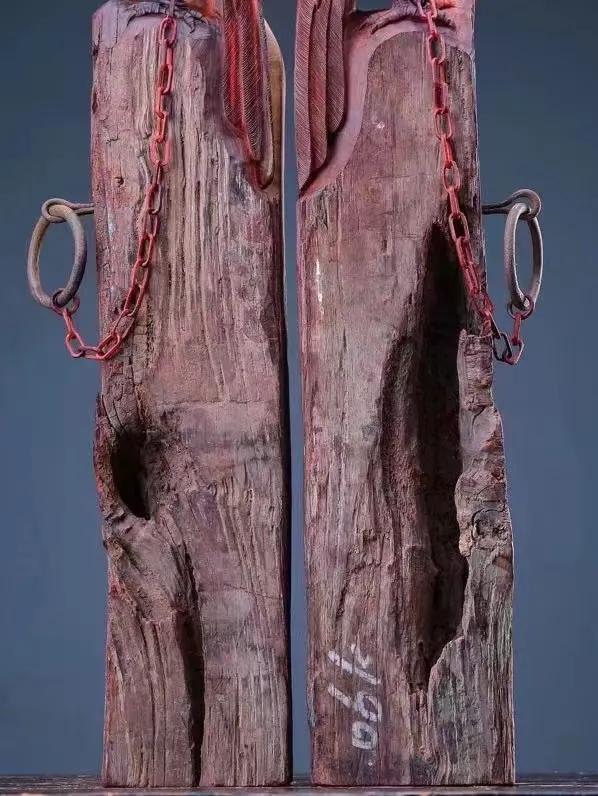 古舊的小葉紫檀拆房老門栓一對！這東西有價值？