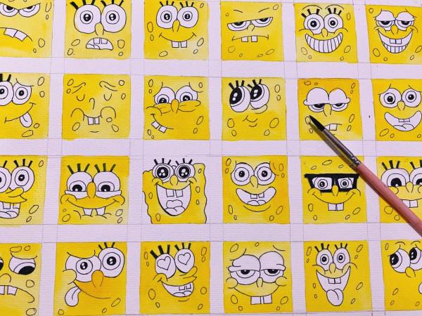 零基礎格子畫—海綿寶寶 零基礎格子畫—海綿寶寶