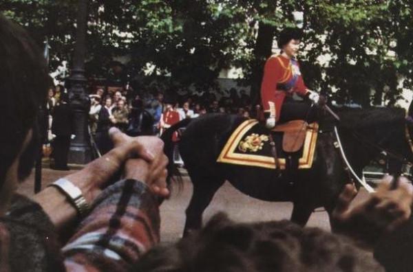 1981年，55歲的英女王側身騎馬英姿颯爽，被一名17歲少年射了6槍