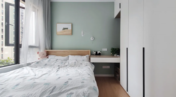 105㎡原木風三居室，LDK、小書房、衣帽間…都市生活也能寧靜自在