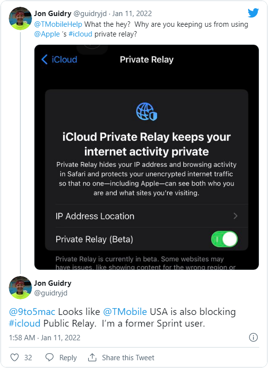 T-Mobile開始阻止iPhone使用者在美使用iCloud隱私中繼功能