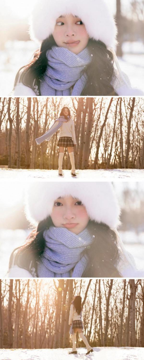 周潔瓊雪地拍照模板