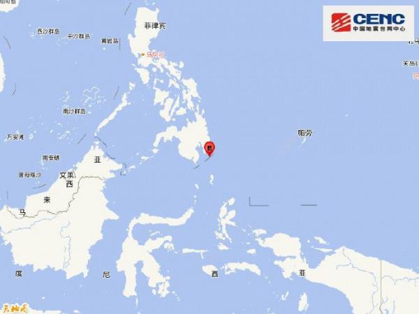 菲律賓南部海域發生5&period;8級地震 震源深度50千米