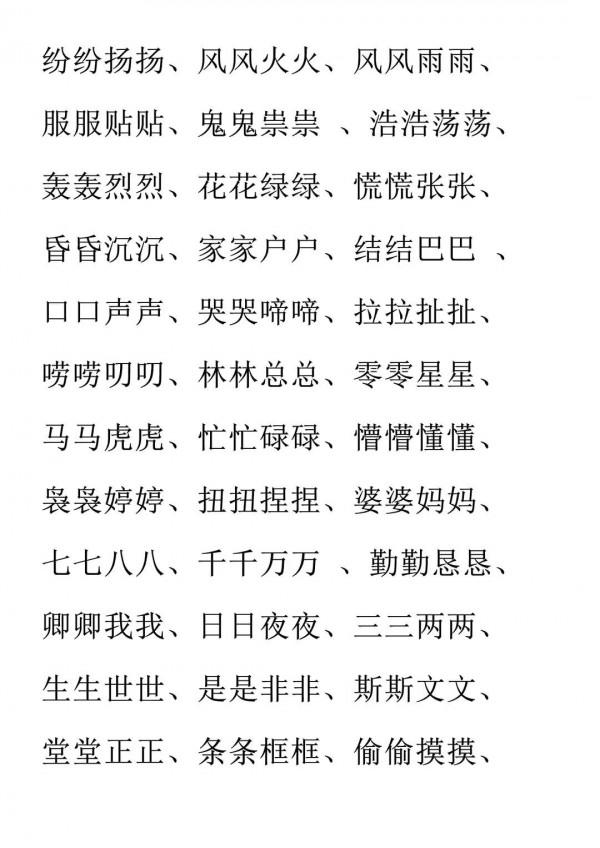 這篇文章，彙總了AABC、ABCC、AABB、ABAC、ABB等結構形式的詞語