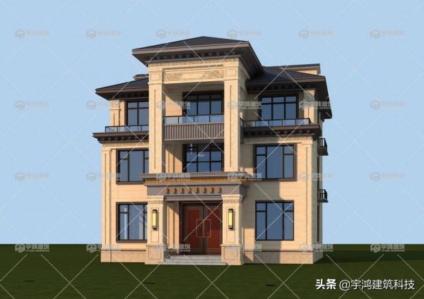 13x12米三層新中式別墅，8臥3廳+茶室，為你重新構建新中式的美感