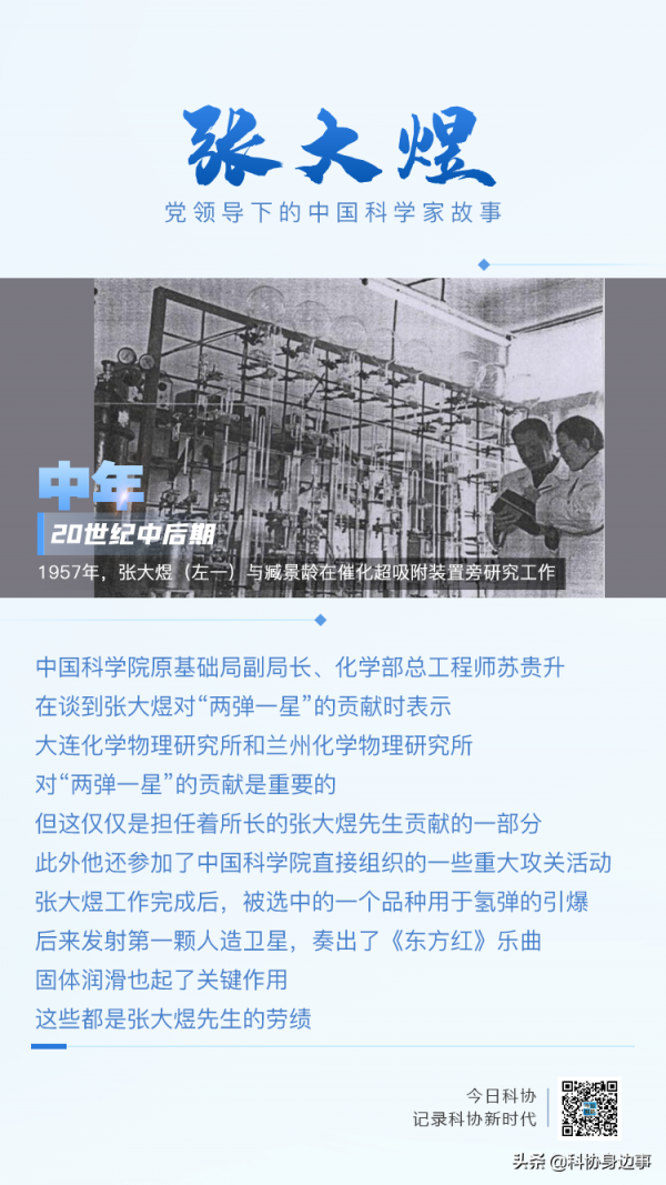 圖說科學家故事丨張大煜：謀篇佈局化神奇的一代宗師 中國催化科學的先驅者
