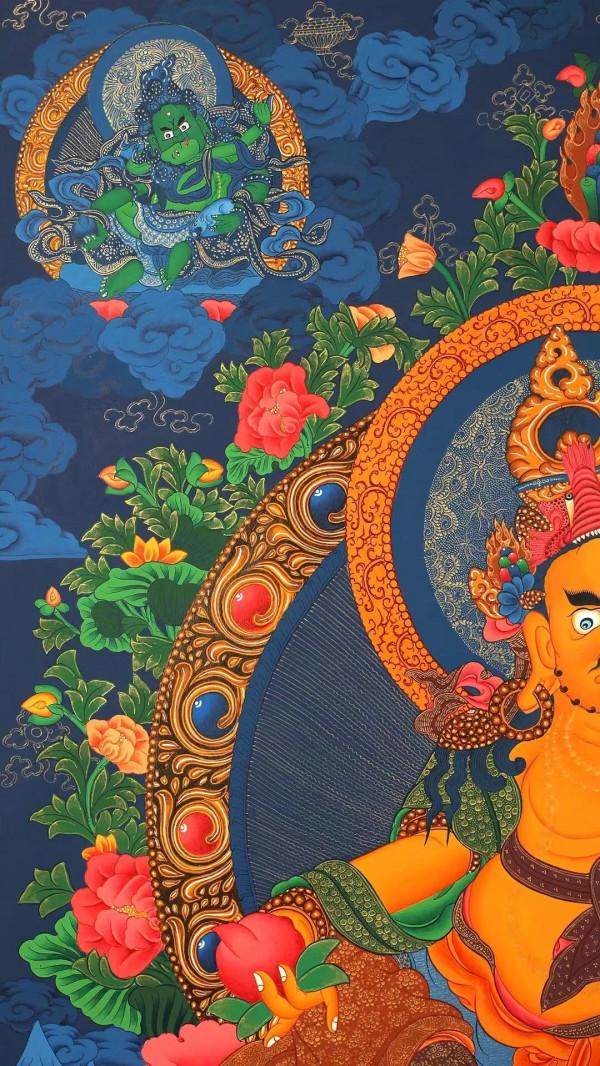 頂級五部財神唐卡,一起欣賞一下 頂級五部財神唐卡,一起欣賞一下