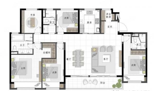 200平米大平層優雅到極致，內部空間很實用