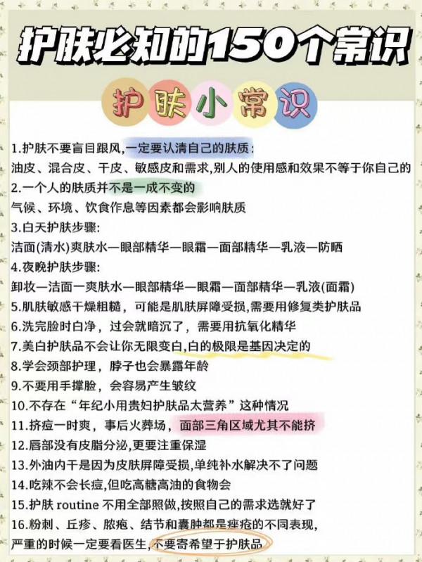 想要面板好 150個護膚常識必須知道 ​​​