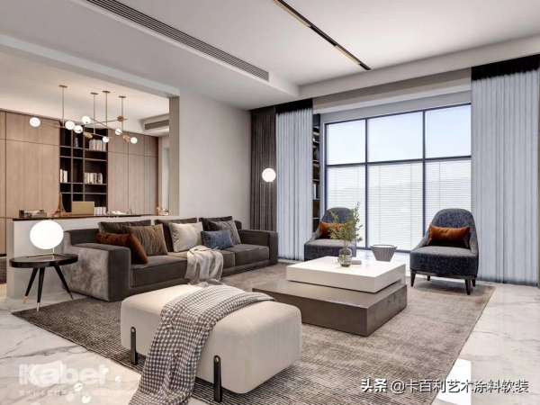 藝術塗料十大品牌-藝術漆背景牆搭配軟裝效果圖-卡百利