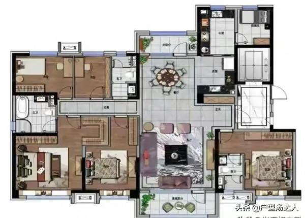 238平米適合三代同堂的經典大宅戶型