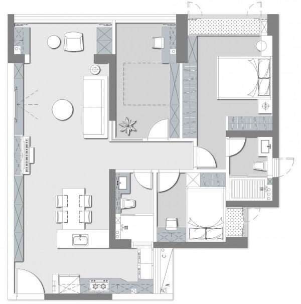 客餐廳8米超長儲物櫃,123㎡的家收納力逆天 客餐廳8米超長儲物櫃,123㎡的家收納力逆天