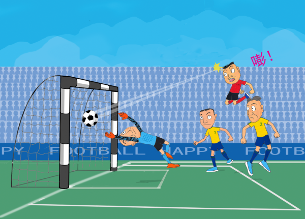 漫畫小品《門將愚哥》48：人矮能量大