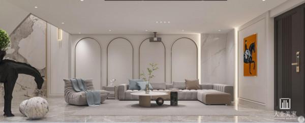 310㎡現代輕奢細膩的布藝、簡潔的線條透露出人們對隨性生活嚮往