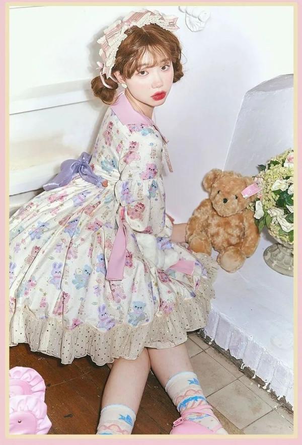 |星軌布偶長袖OP Lolita| 溫柔可愛