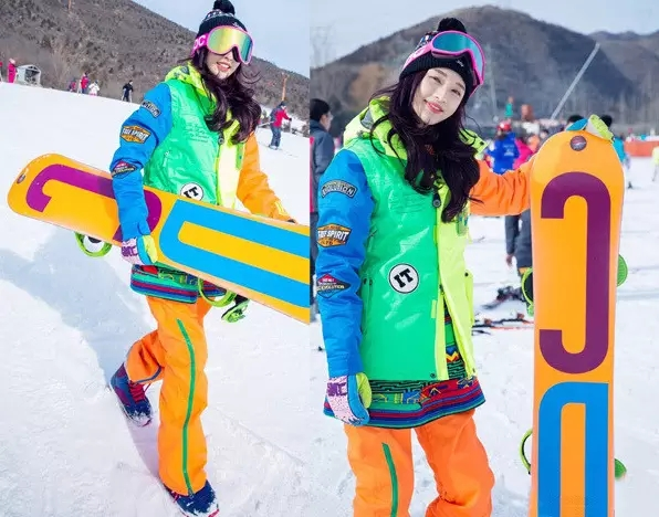 章子怡近照快瘦成麻桿，穿滑雪服腿和6歲醒醒一樣粗，腰身更窈窕