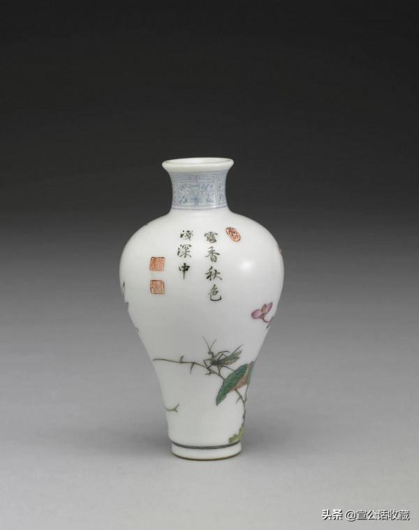 清 . 乾隆 . 琺琅彩花卉瓶