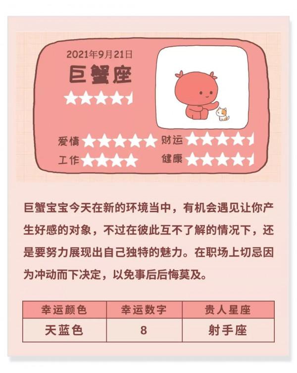 圖說星座：十二星座日運（九月二十一日）