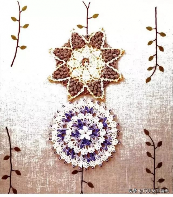 杯墊餐墊居然這麼美，幾團零碎毛線就能鉤一堆！（附圖解）