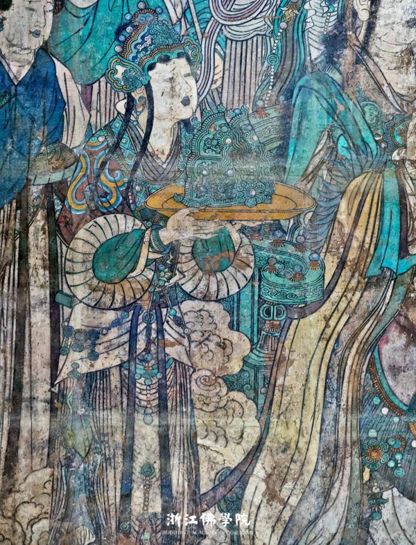 元代11.11米“彌勒說法圖”壁畫，1925年被切割成60多塊剝走，現館藏於加拿大