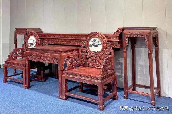 尚比亞血檀 靈芝中堂六件套