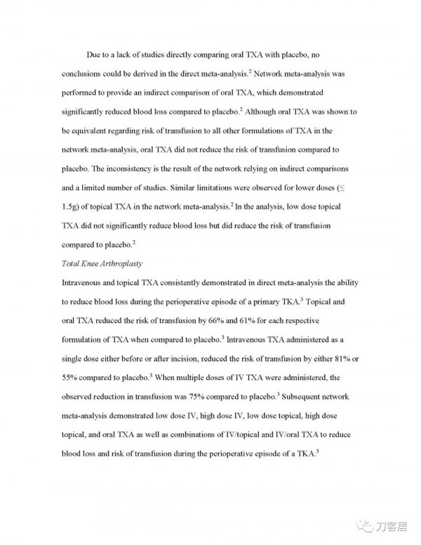 氨甲環酸在全關節置換術的應用-美國多學術組織共認臨床實踐指南