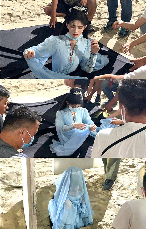 鞠婧禕新劇《花戎》殺青片場花絮曝光 穿古裝喝奶茶美美比贊