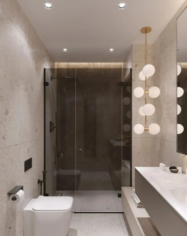 大理石衛生間設計，簡約輕奢