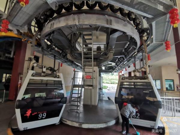 乘坐西峰索道上華山