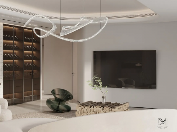 198㎡侘寂風 | 柔和曲面與異形燈光的融合 198㎡侘寂風 | 柔和曲面與異形燈光的融合