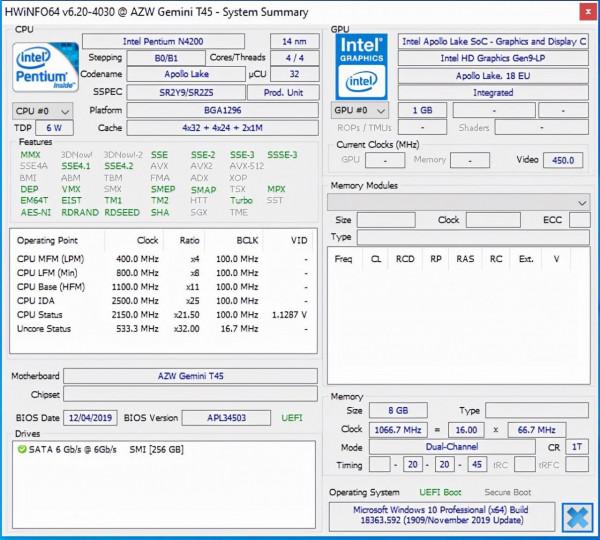 零刻Gemini T45 奔騰N4200 迷你電腦的評測