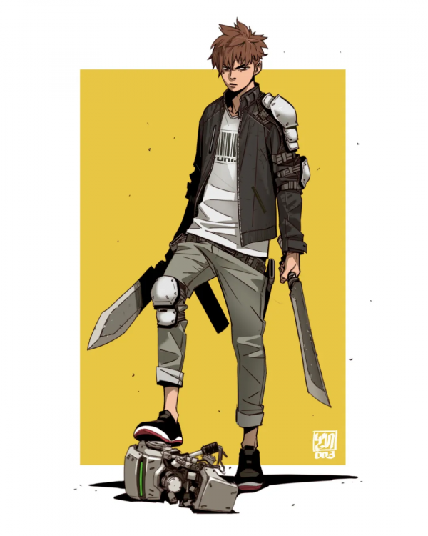 畫熱血漫畫的人設，真酷