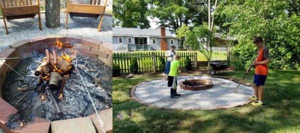 要有院子一定這麼裝，紅磚鋪圓形休閒區，冬夏都能用，重點不過時