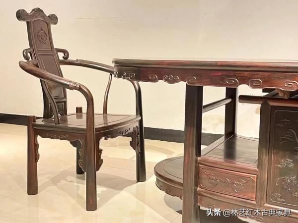 大紅酸枝腰型泡茶桌