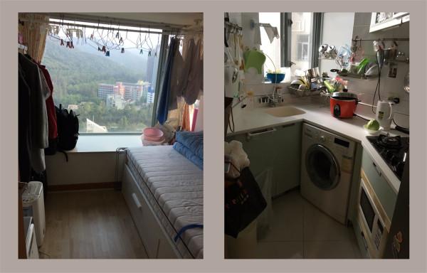 香港80後夫妻買下45㎡小家，搭起地臺將兩室變三室，網友：真的服