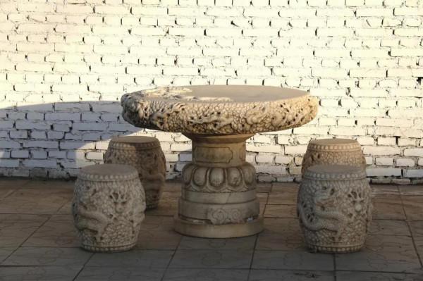 石桌 茶桌 漢白玉