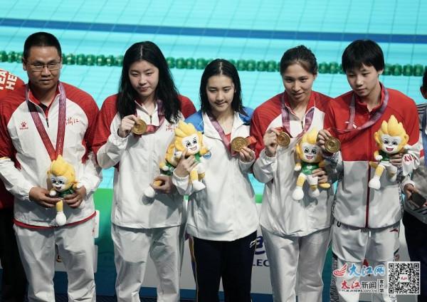 全運會女子4×100米自由泳接力 江西小將程玉潔所在聯合隊奪冠 全運會女子4×100米自由泳接力 江西小將程玉潔所在聯合隊奪冠