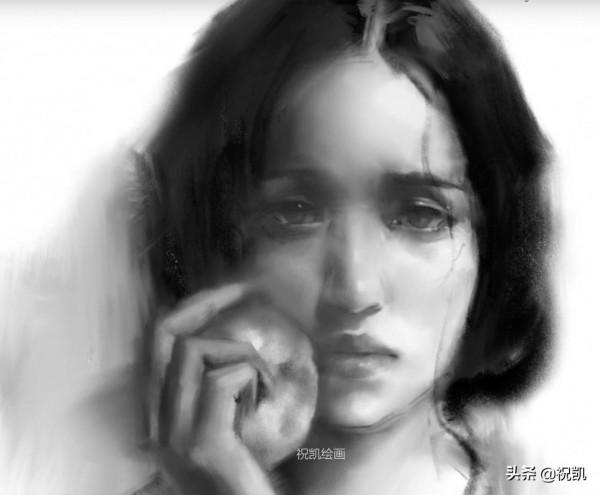 畫不多說｜人物素描「蘋果與沐恩」繪畫步驟圖