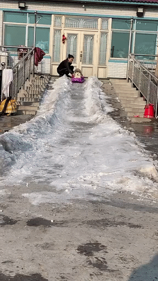 看完了東北人的滑冰工具，我尾椎骨疼了好幾天