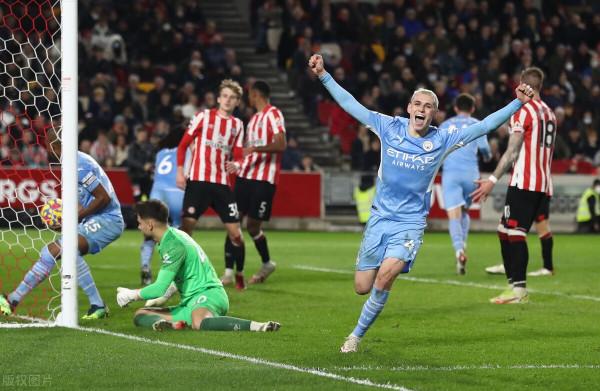 英超-德布勞內助攻福登制勝 曼城1-0布倫特福德 豪取10連勝8分領跑