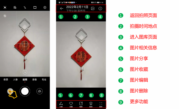 如何快速回看、收藏、刪除與分享華為手機拍攝的照片