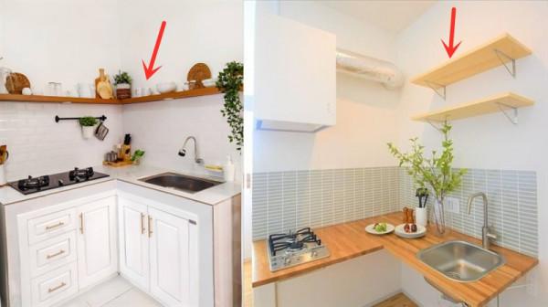 看了這個2㎡轉角廚房，發現相當省地方，上下雙櫥櫃收納只多不少