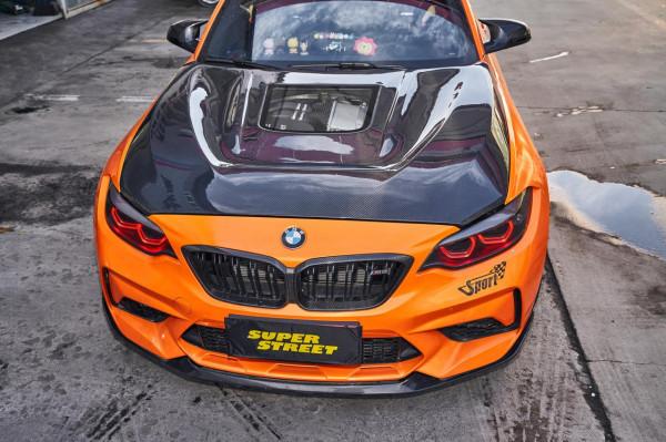 寶馬M2C改裝CMST透明碳纖維機蓋