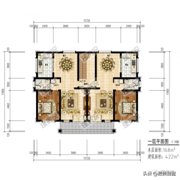 大氣歐式雙拼別墅，每家出20幾萬就能住大別墅，想想就划算