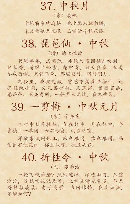 40首望月懷遠的古詩詞，你會背幾首？