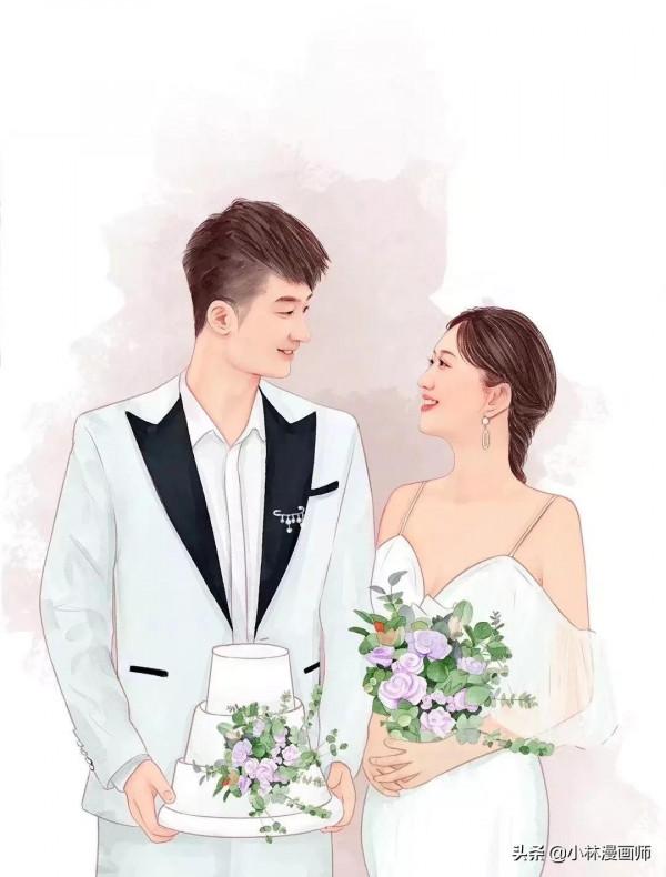 換一換你的微信頭像吧 真人手繪水彩寫實漫畫 相親相愛