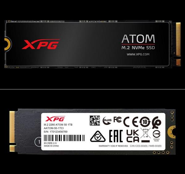 威剛承諾為XPG Atom 50入門SSD提供一致的主控與快閃記憶體組合